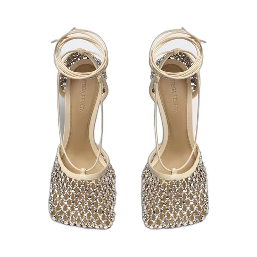 Sparkle Stretch Lace-Up Sandal