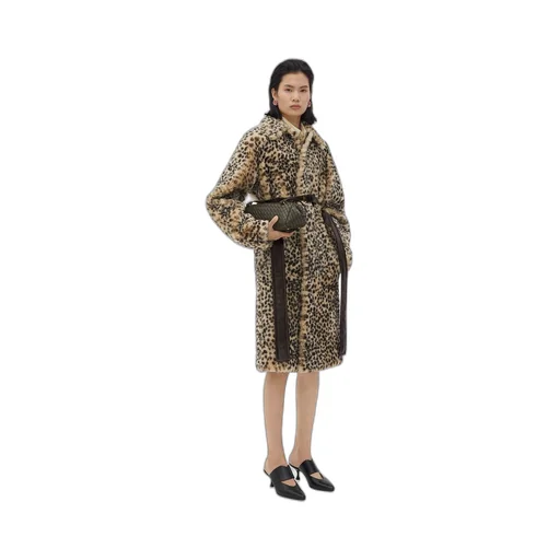 Leopard Print Shearling Coat
