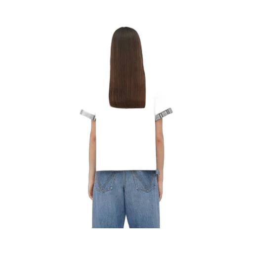 Double Layer Checked Cotton T-Shirt