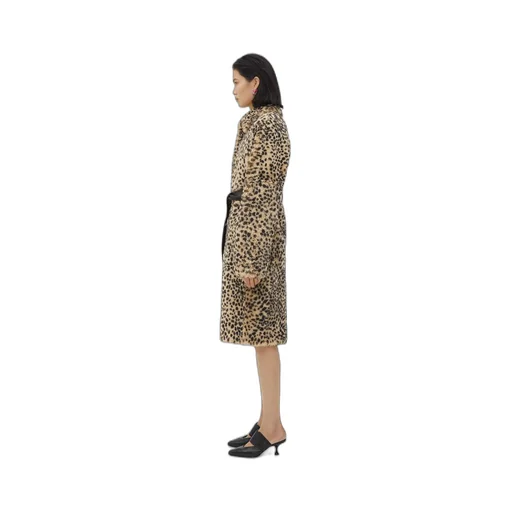 Leopard Print Shearling Coat