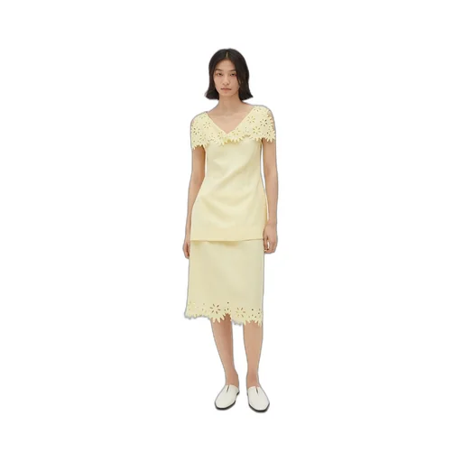 English Embroidery Viscose And Silk Top