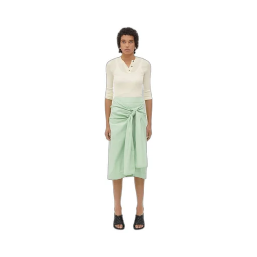 Compact Cotton Skirt With Knot Detail