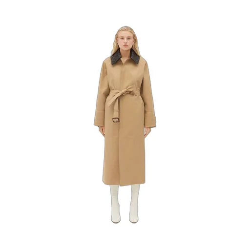 Cotton Trench With Intrecciato Collar
