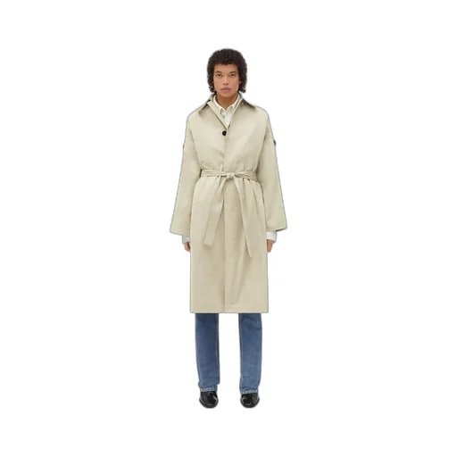 Cotton Silk Cape Trench With Check Lining