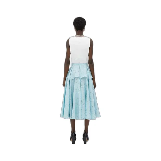 Textured Criss-Cross Viscose Silk Skirt