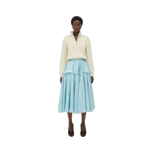 Textured Criss-Cross Viscose Silk Skirt