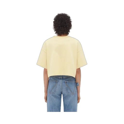 Jersey Cropped T-Shirt With V Pocket