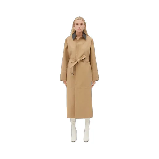 Cotton Trench With Intrecciato Collar