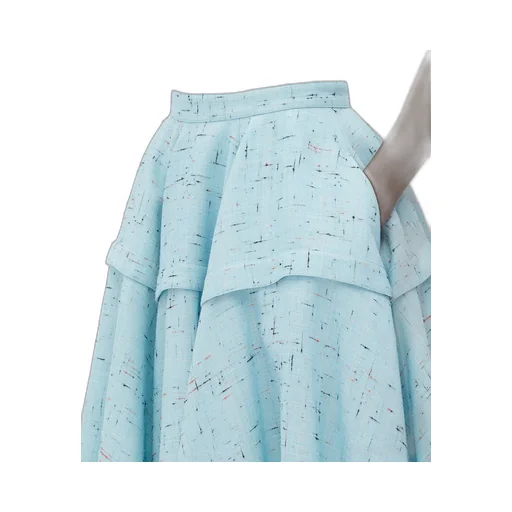 Textured Criss-Cross Viscose Silk Skirt