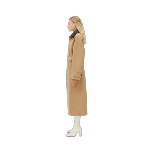 Cotton Trench With Intrecciato Collar