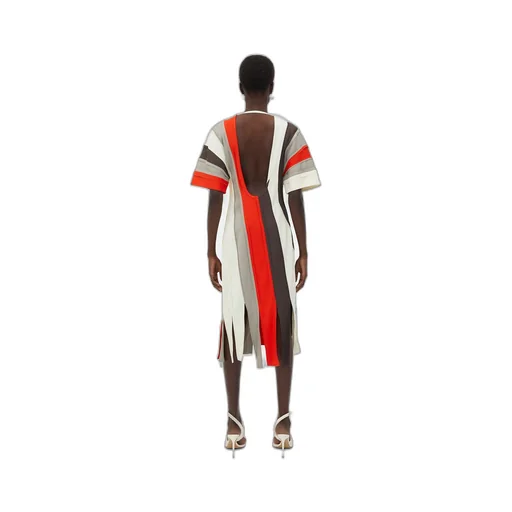 Fluid Viscose Stripe Dress