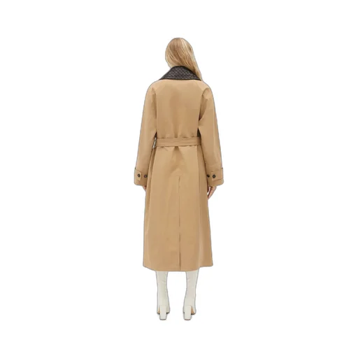Cotton Trench With Intrecciato Collar
