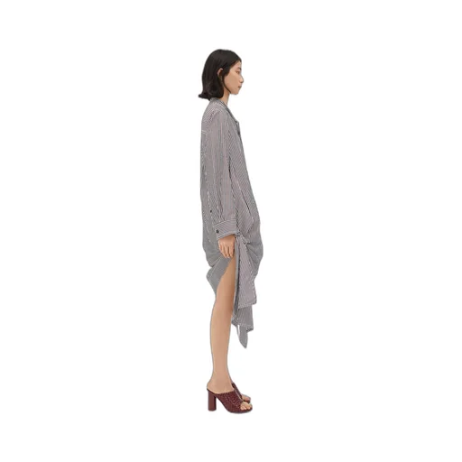 Cotton Striped Dress With Knot Detail