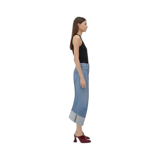 Curved Shape Vintage Indigo Denim