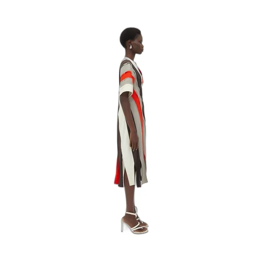 Fluid Viscose Stripe Dress