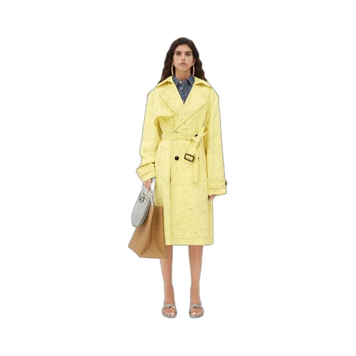 Textured Criss-Cross Viscose Silk Trench
