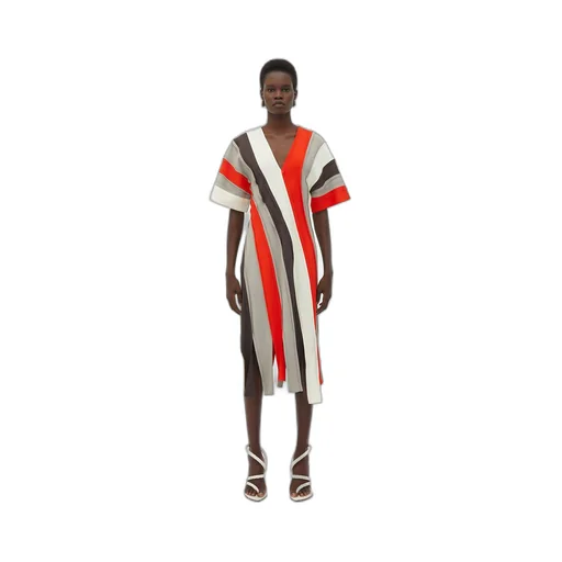 Fluid Viscose Stripe Dress