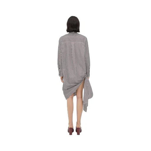 Cotton Striped Dress With Knot Detail