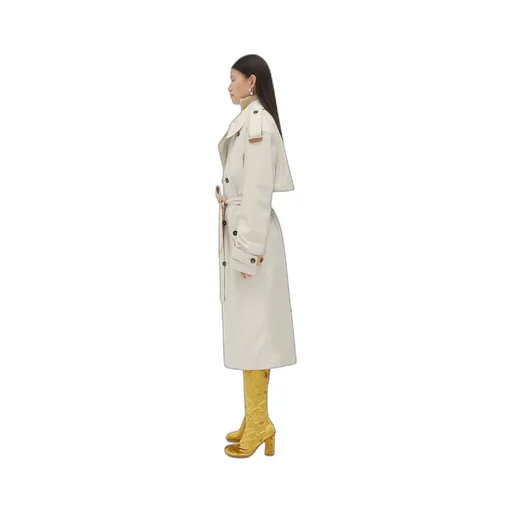 Leather And Cotton Trench