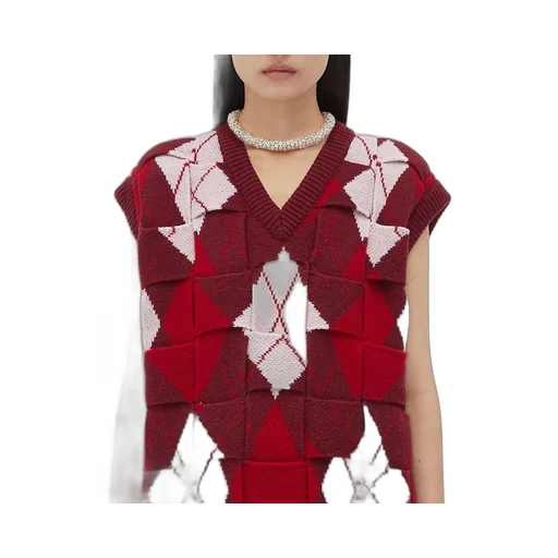Intreccio Argyle Wool Gilet
