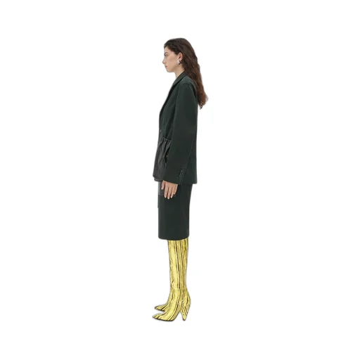 Cotton Twill Jacket With Leather Pockets