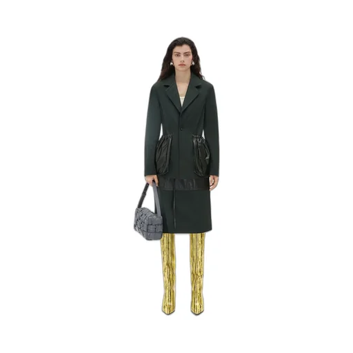 Cotton Twill Jacket With Leather Pockets