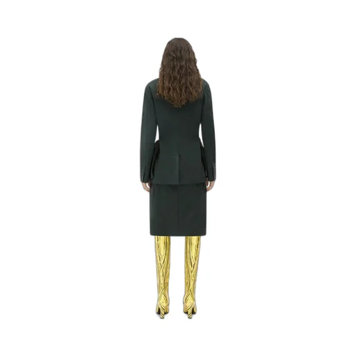 Cotton Twill Jacket With Leather Pockets