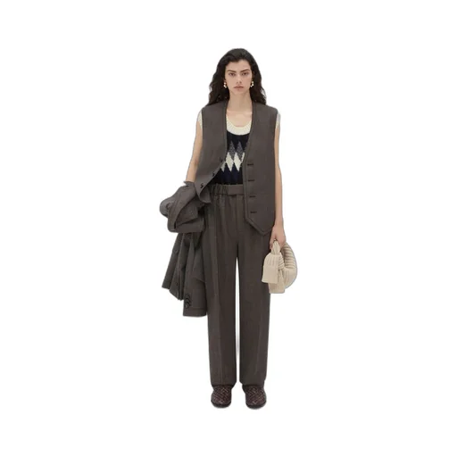 Houndstooth Wool Trousers