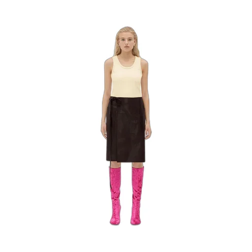 Nappa Leather Wrapped Skirt
