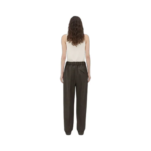Houndstooth Wool Trousers
