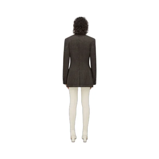 Houndstooth Wool Jacket With Label