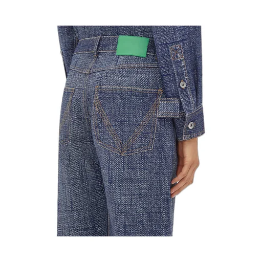 Textured Denim Viscose Trousers