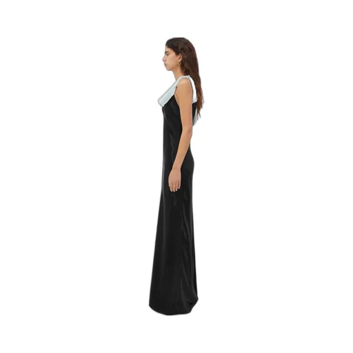 Textured Satin Long Dress