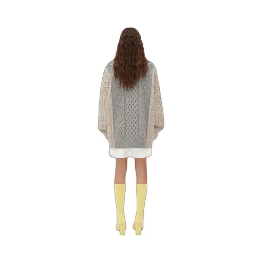 Aran Patchwork Wool Jumper