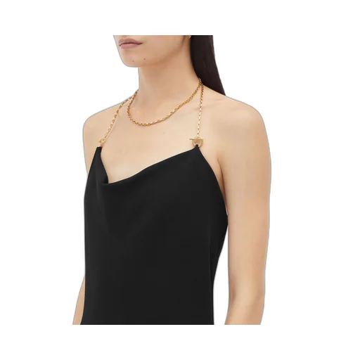 Viscose Long Dress With Chain Detail