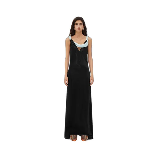 Textured Satin Long Dress
