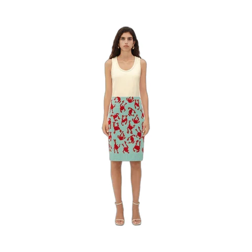 Jacquard Crabs Wool Skirt