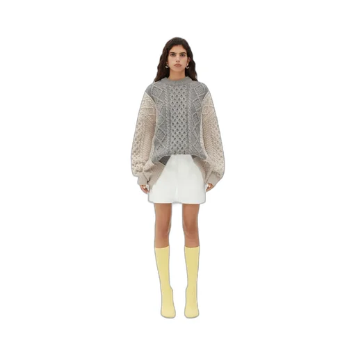 Aran Patchwork Wool Jumper