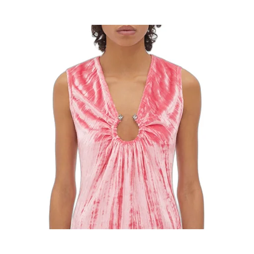 Textured Midi Dress With Knot Ring