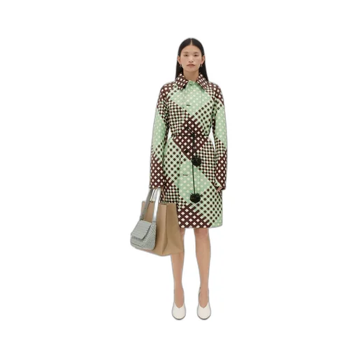 Tricolor Intrecciato Leather Coat
