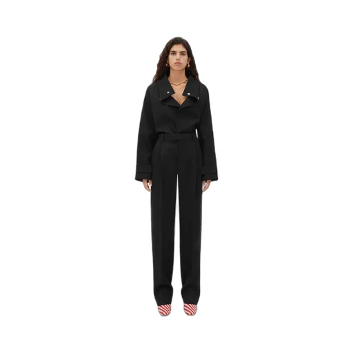 Pleated Wool Twill Trousers