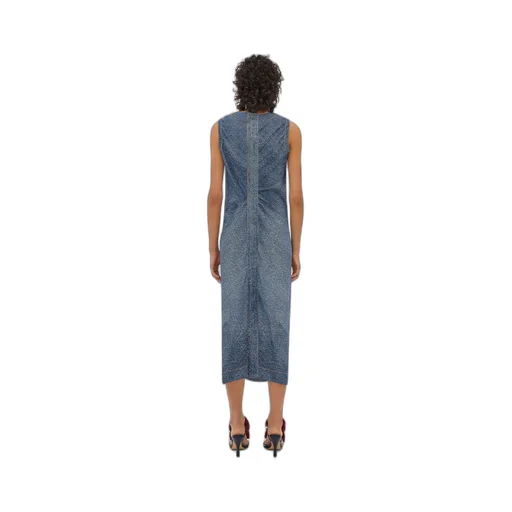 Printed Denim Viscose Dress