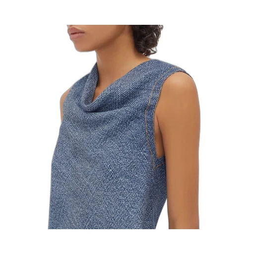 Printed Denim Viscose Dress