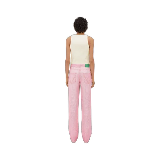 Printed Denim Viscose Trousers