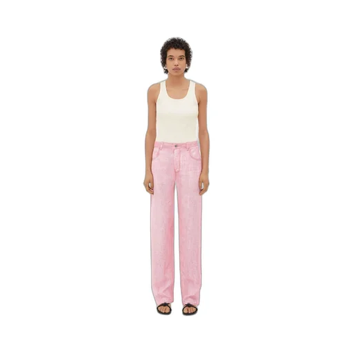 Printed Denim Viscose Trousers