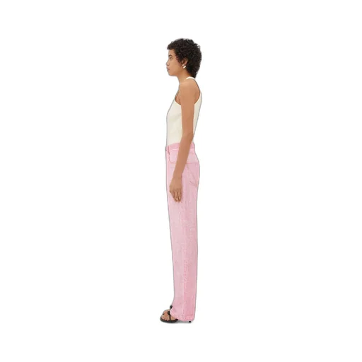 Printed Denim Viscose Trousers