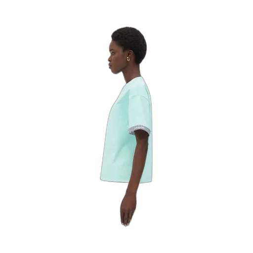 Double Layer Striped Cotton T-Shirt