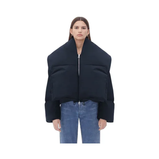 Frosted Poplin Cropped Puffer Jacket