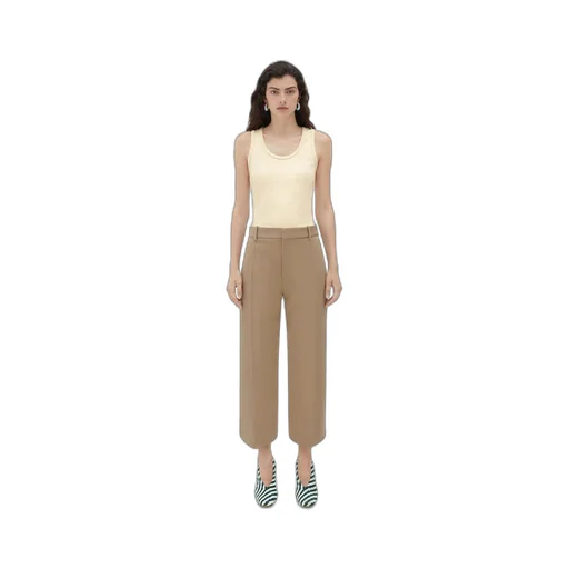 Curved Cotton Trousers