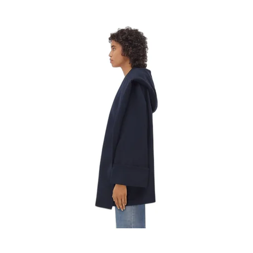 Double Wool Cashmere Hooded Coat